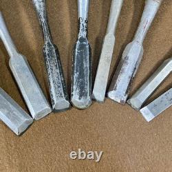 Junk Japanese Nomi Hammering Chisel 30Set Carpentry Woodworking Tools USED F/S