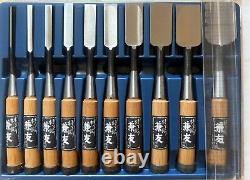 Kanetomo Chisel Nomi Carpenter Tool Set of 10 Hand Tool wood working Near Mint