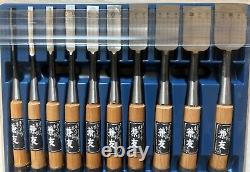 Kanetomo Chisel Nomi Carpenter Tool Set of 10 Hand Tool wood working Near Mint