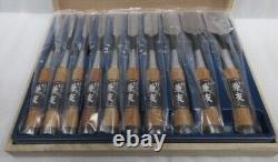 Kanetomo Chisel Nomi Carpenter Tool Set of 10 Hand Tool wood working Near Mint