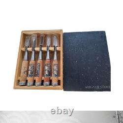 Kanetomo Japanese Chisel Set 5pcs Oire Nomi Woodworking Tools Made in Japan