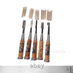 Kanetomo Japanese Chisel Set 5pcs Oire Nomi Woodworking Tools Made in Japan