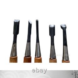 Kanetomo Japanese Chisel Set 5pcs Oire Nomi Woodworking Tools Made in Japan