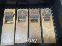 Kanna Hand Plane 4 Piece Set Vintage Used Woodworking Tools for DIY Project