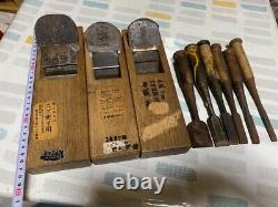 Kanna Hand Plane Chisel Nomi Japanese Vintage carpenter tool set of 9 Japan