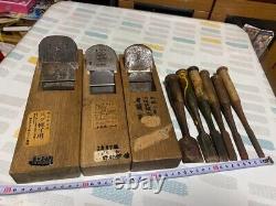 Kanna Hand Plane Chisel Nomi Japanese Vintage carpenter tool set of 9 Japan