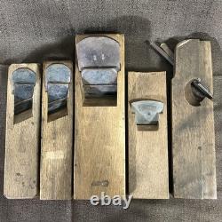 Kanna Japanese Carpentry Woodworking Tool Hand Plane Set Lot of 5