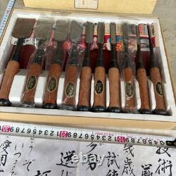 Kikusei Japanese Oire Chisel Set of 10 Wood Handles Unused Stored