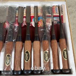 Kikusei Japanese Oire Chisel Set of 10 Wood Handles Unused Stored