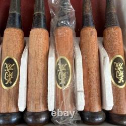Kikusei Japanese Oire Chisel Set of 10 Wood Handles Unused Stored