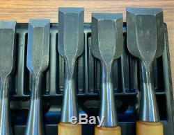 Kitsune 10 Pcs Oire Japanese Vintage Woodworking Carpentry Tool Chisel Nomi Used