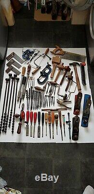 Large Joblot Of Various Vintage Woodworking Tools Stanley Record Marples