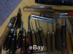 Large Lot of WOOD CARVING Tools Knives- Two Cherries, Warren, Harmen, KST & More