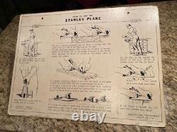 Large Vintage Stanley Tools Woodworking Planes Shop Display Sign 1950