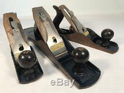 Lot 3 Vintage USA 60s Stanley Bailey 4 5 6 Woodworking Wood Plane Hand Tool