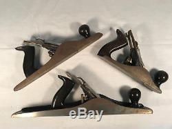 Lot 3 Vintage USA 60s Stanley Bailey 4 5 6 Woodworking Wood Plane Hand Tool