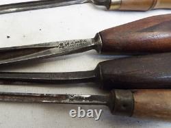 Lot 5 Addis & Buck Wood Decoy Carving Gouge Chisels Woodworking Tools Crank Neck