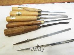 Lot 7 Wood Carving Gouge Chisels Ashely Iles Buck Addis Woodworking Tools