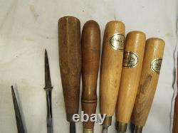 Lot 7 Wood Carving Gouge Chisels Ashely Iles Buck Addis Woodworking Tools