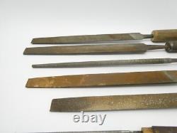 Lot Antique Nicholson Woodworking Carpentry Hand Tools Files Homemade Handles
