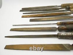 Lot Antique Nicholson Woodworking Carpentry Hand Tools Files Homemade Handles
