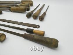 Lot Antique Nicholson Woodworking Carpentry Hand Tools Files Homemade Handles