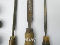 Lot Antique Nicholson Woodworking Carpentry Hand Tools Files Homemade Handles