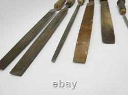 Lot Antique Nicholson Woodworking Carpentry Hand Tools Files Homemade Handles
