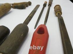 Lot Antique Nicholson Woodworking Carpentry Hand Tools Files Homemade Handles