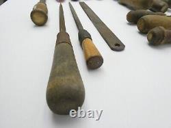 Lot Antique Nicholson Woodworking Carpentry Hand Tools Files Homemade Handles