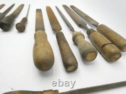 Lot Antique Nicholson Woodworking Carpentry Hand Tools Files Homemade Handles