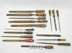 Lot Antique Nicholson Woodworking Carpentry Hand Tools Files Homemade Handles