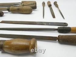 Lot Antique Nicholson Woodworking Carpentry Hand Tools Files Homemade Handles