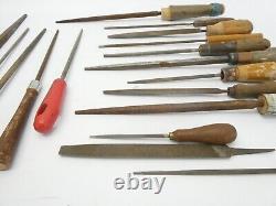 Lot Antique & Vintage Carpentry Woodworking Files Hand Tools Homemade Handles