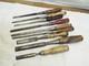Lot Early Wood Carving Chisels Woodworking Tools Buck Bros Witherby P. S & W
