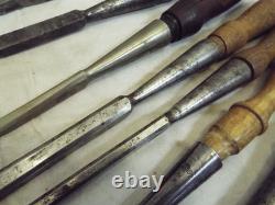Lot Early Wood Carving Chisels Woodworking Tools Buck Bros Witherby P. S & W