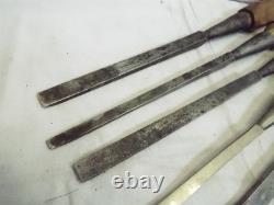 Lot Early Wood Carving Chisels Woodworking Tools Buck Bros Witherby P. S & W