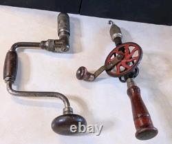 Lot Millers Falls Red No 2 Drill No 732 Holdall Brace 16 Auger Bits Woodworking