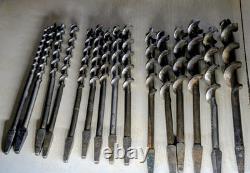 Lot Millers Falls Red No 2 Drill No 732 Holdall Brace 16 Auger Bits Woodworking