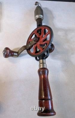 Lot Millers Falls Red No 2 Drill No 732 Holdall Brace 16 Auger Bits Woodworking