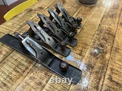 Lot Of 5 Stanley Bailey Woodworking Hand Planes No. 4 No. 5 & No. 7