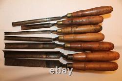 Lot Of 7 Antique Vintage Buck Woodworking Crank Neck Chisels Gouges