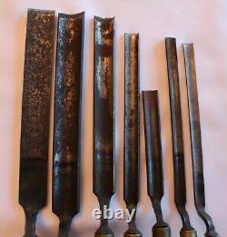 Lot Of 7 Antique Vintage Buck Woodworking Crank Neck Chisels Gouges