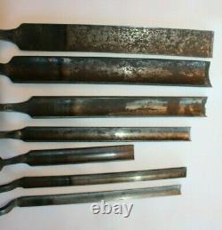 Lot Of 7 Antique Vintage Buck Woodworking Crank Neck Chisels Gouges