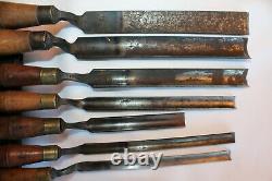 Lot Of 7 Antique Vintage Buck Woodworking Crank Neck Chisels Gouges