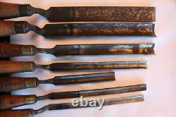 Lot Of 7 Antique Vintage Buck Woodworking Crank Neck Chisels Gouges