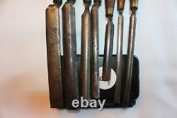 Lot Of 7 Antique Vintage Buck Woodworking Crank Neck Chisels Gouges