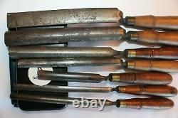 Lot Of 7 Antique Vintage Buck Woodworking Crank Neck Chisels Gouges