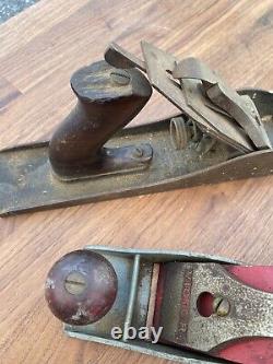 Lot Of Five Antique Stanley Bailey SW Jack Planes Smooth Bottom Historic