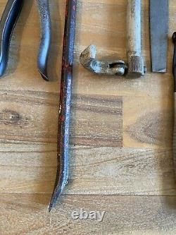 Lot Of Vintage Woodworking Hand Tools Antique Drill Trimmers File Stanley